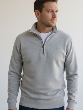 Burberry Britt Light Gray Quarter-Zip Pullover